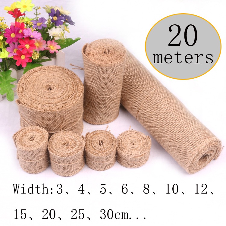 Table Runner - 5-30CM Natural Jute Linen Fabric 20M