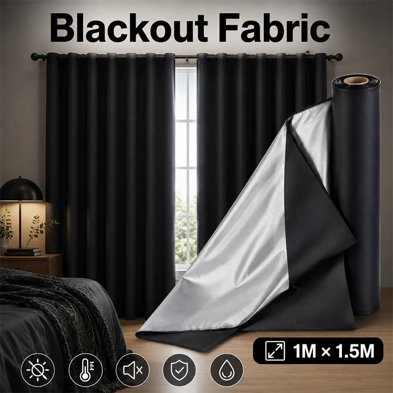 1m Black Silver Coated Blackou - Curtain Curtain review and price