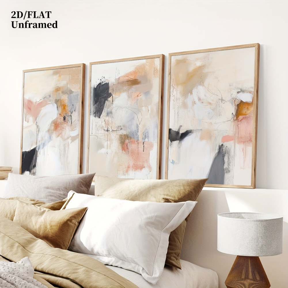 3pcs Frameless,Neutral Beige B - Abstract Canvas Set review and price