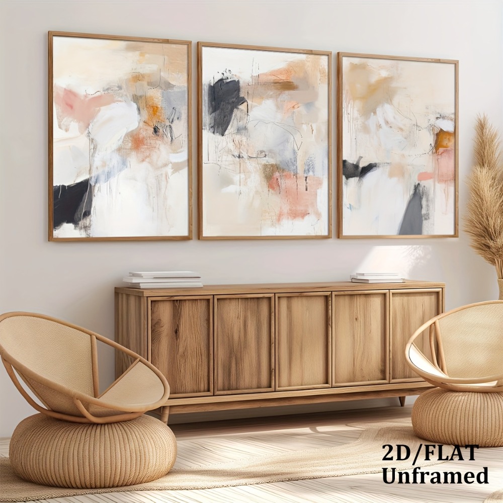 3pcs Frameless,Neutral Beige B - Abstract Canvas Set review and price