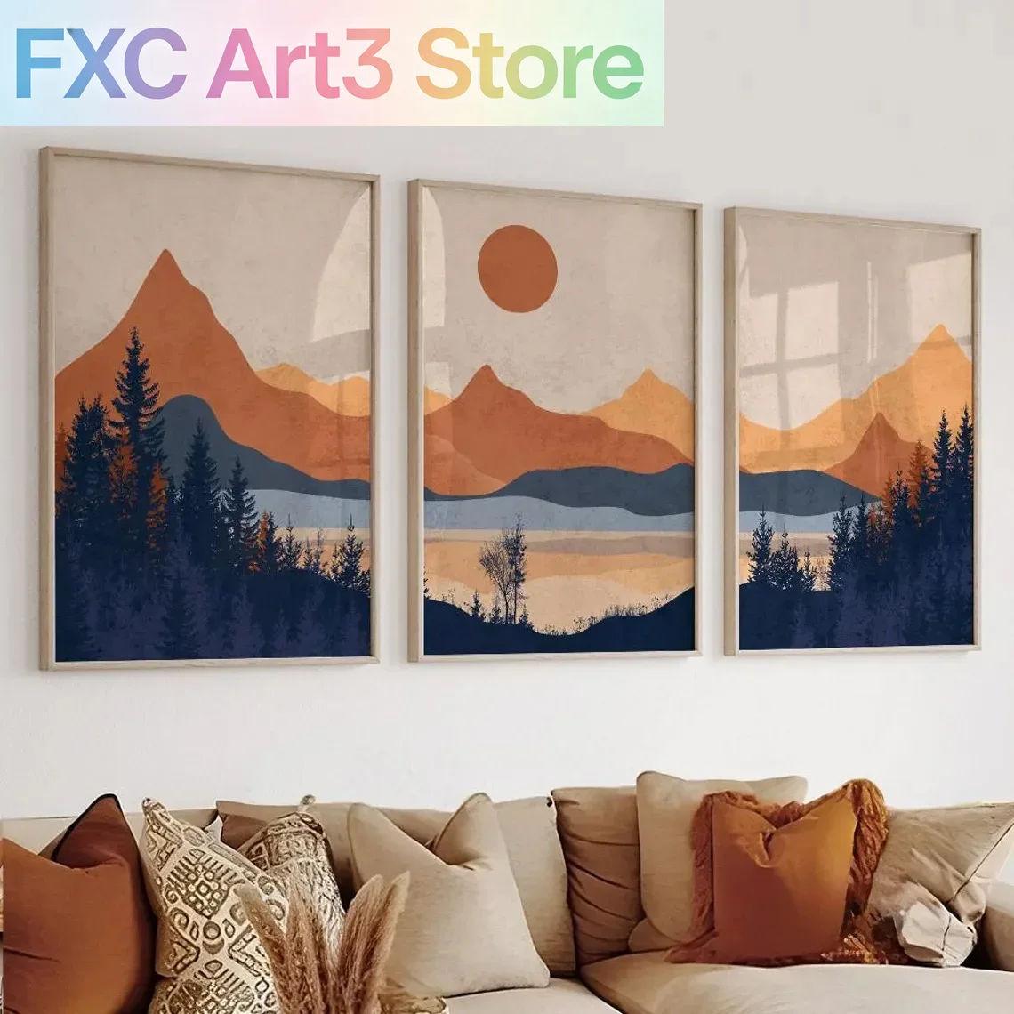 3pcs/Set frameless,Terracotta  - Abstract Canvas Set review and price