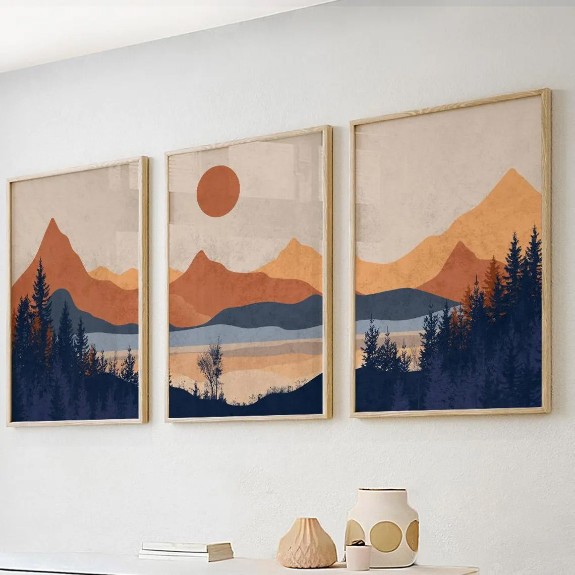 3pcs/Set frameless,Terracotta  - Abstract Canvas Set review and price