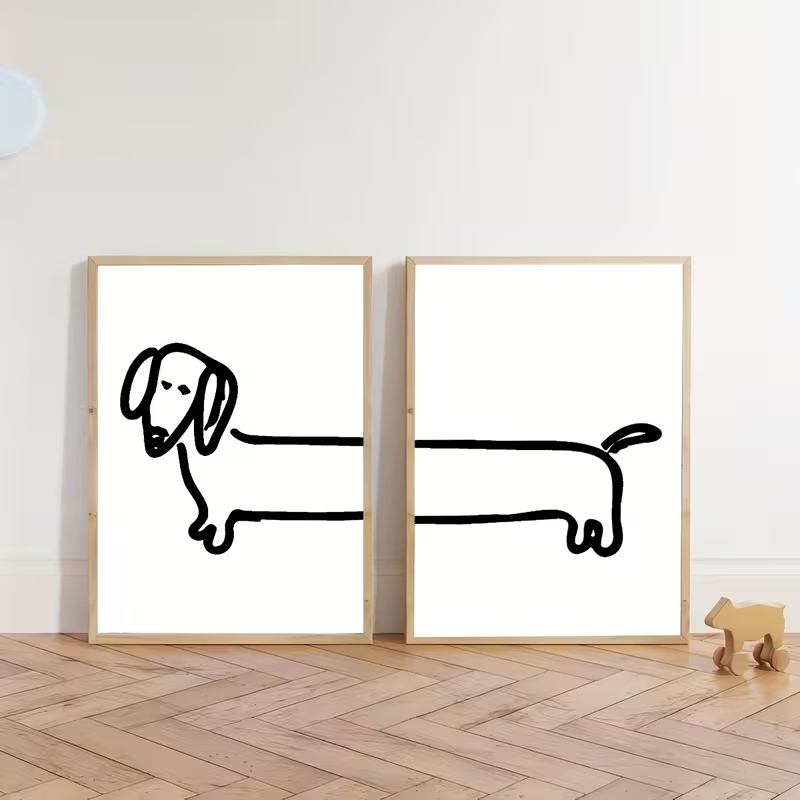 2PCS Modern Dachshund  Funny D - Interior Design Living Room review and price