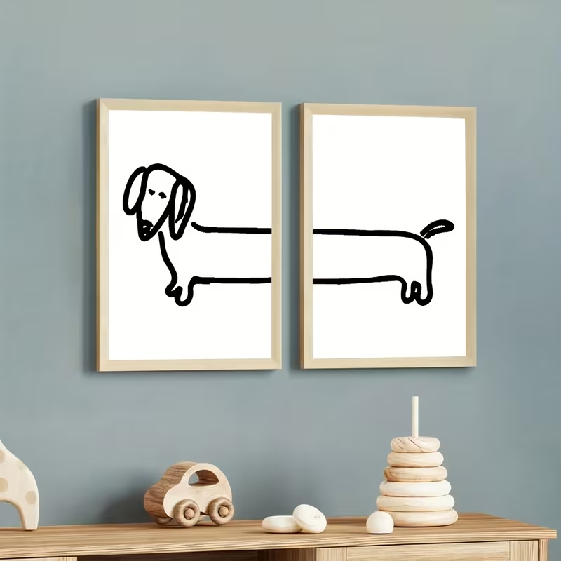 2PCS Modern Dachshund  Funny D - Interior Design Living Room review and price