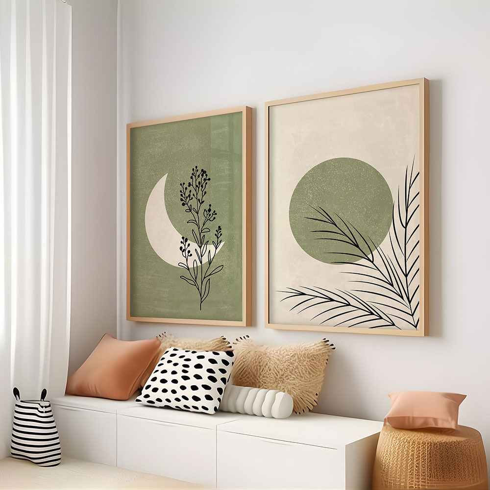 2pcs/set Bohemian Plant Moon S - Abstract Canvas Set review and price