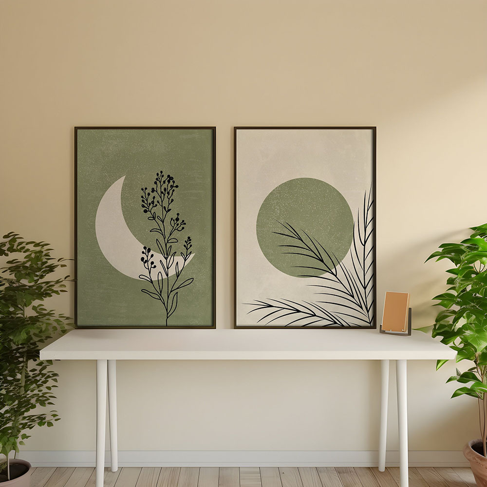2pcs/set Bohemian Plant Moon S - Abstract Canvas Set review and price