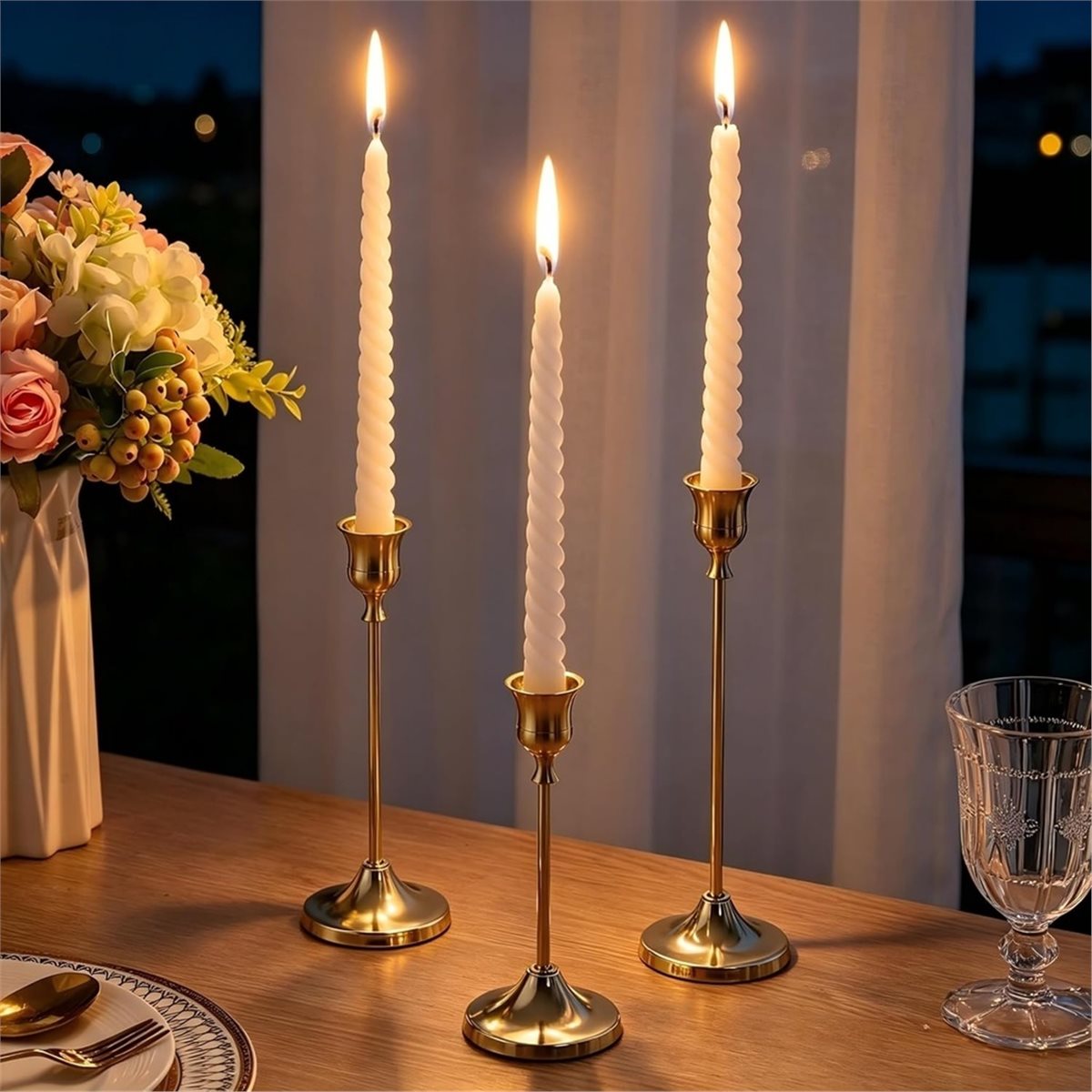 12 Pcs Gold Candlestick Holder - Candle Holder Decor review and price