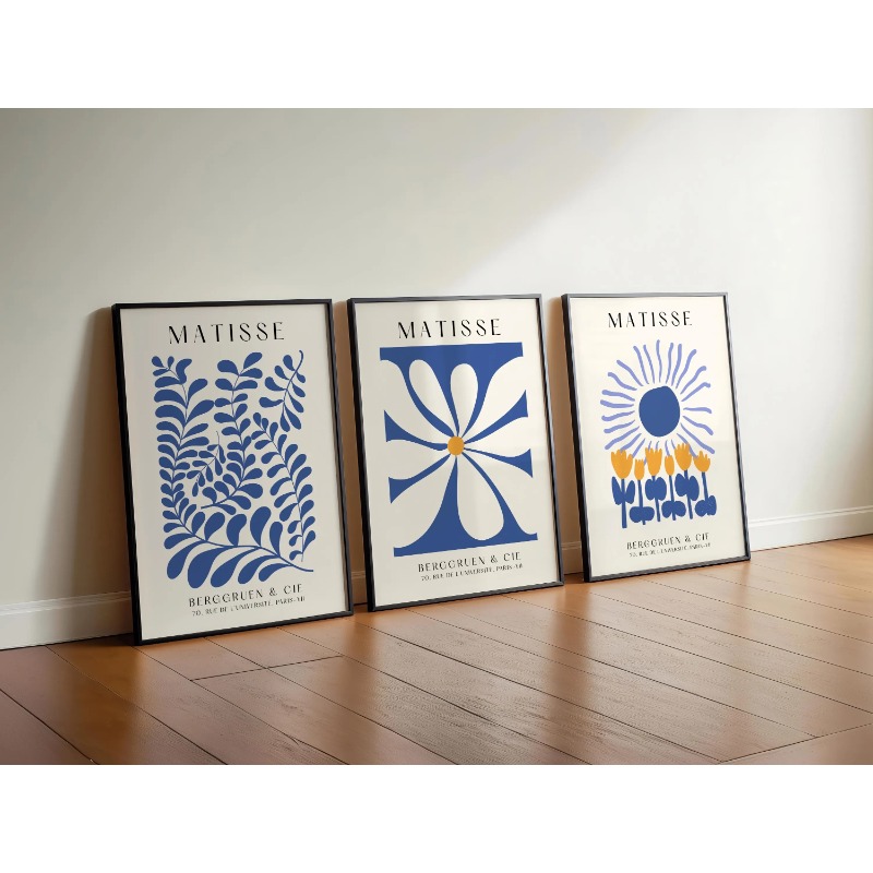 Blue Matisse Prints Set of 3 P - Abstract Canvas Set review and price
