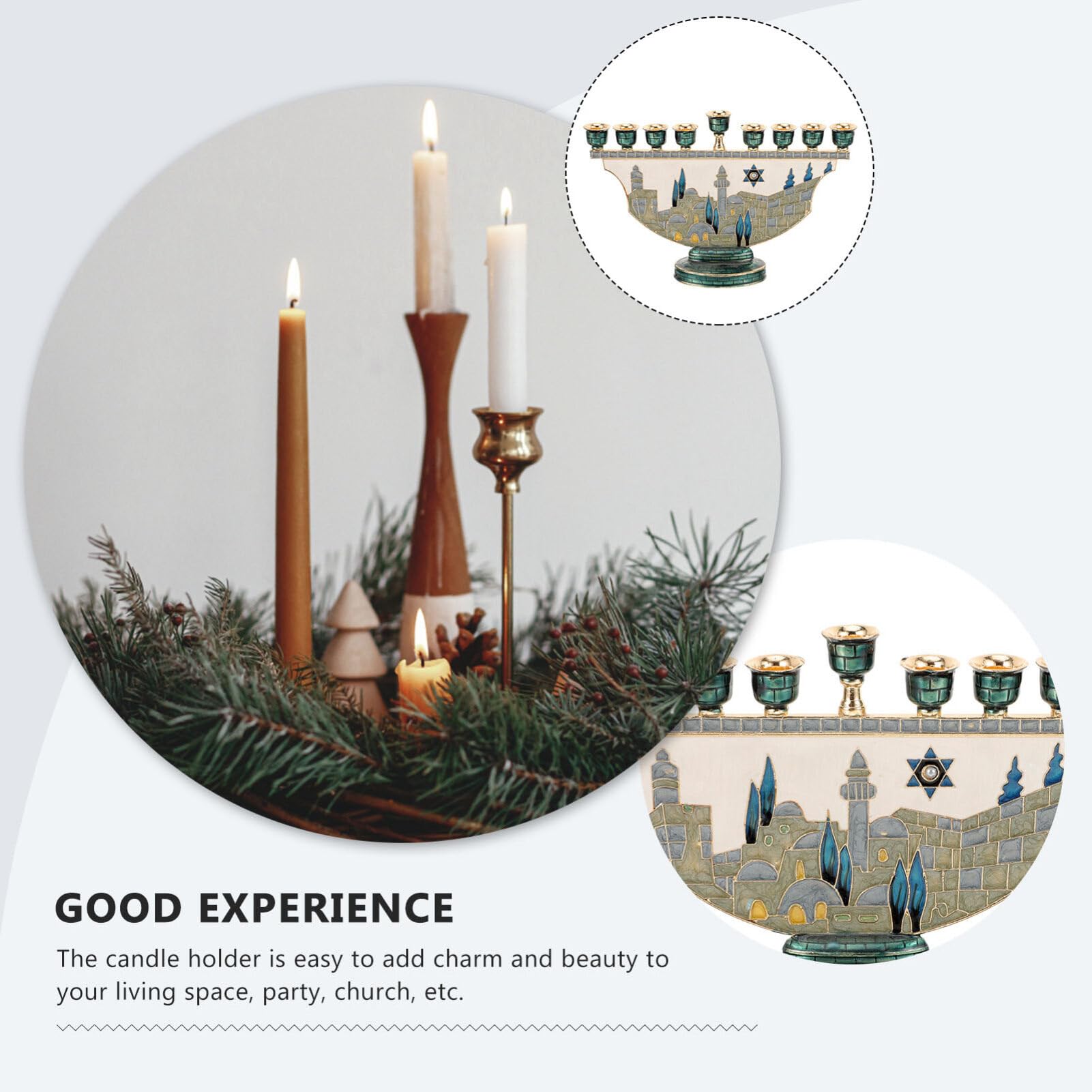 Jerusalem Menorah Hanukkah Can - Candle Holder Decor review and price